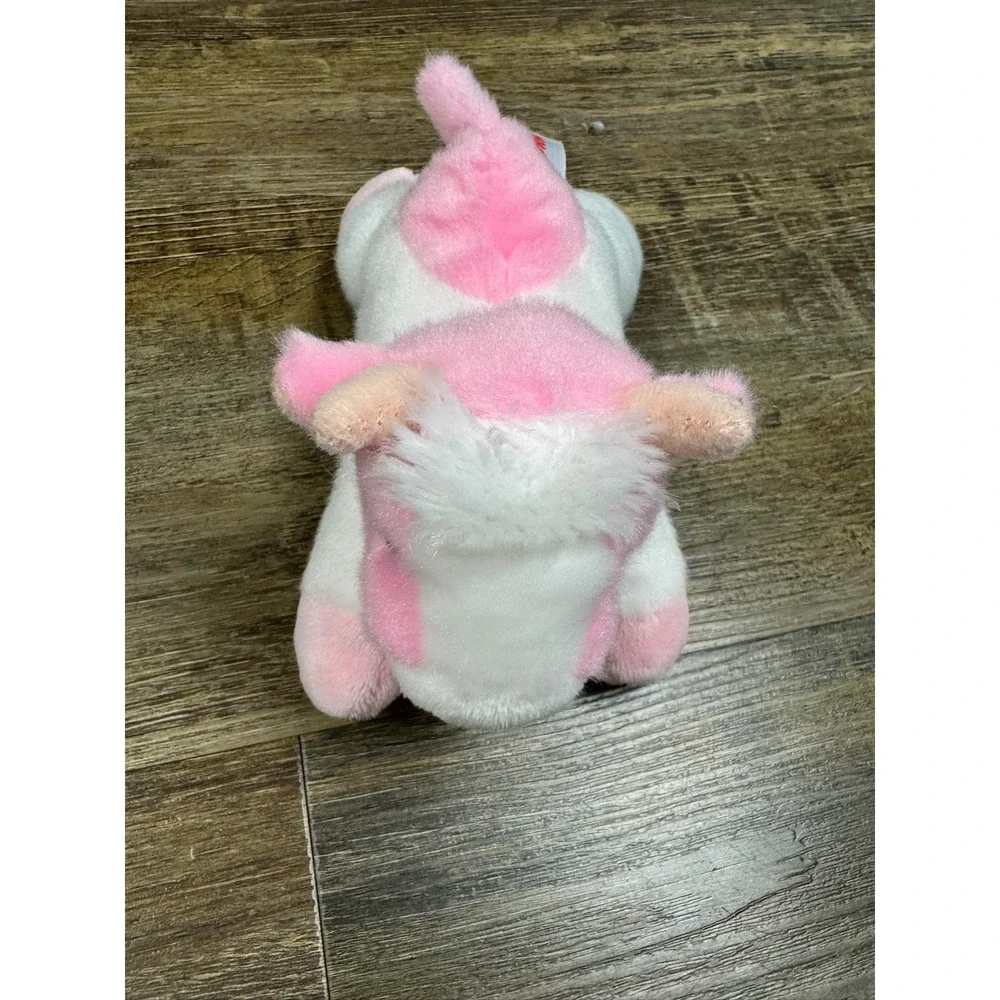 Aurora Pink and White Strawberry Cow Plush Stuffed‎ Animal Floppy 8 inch 2021